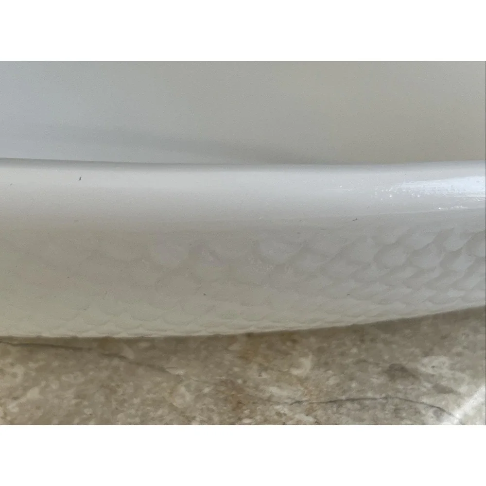 Vintage Glasbake White Glass Fish Shaped Bakeware Casserole 18